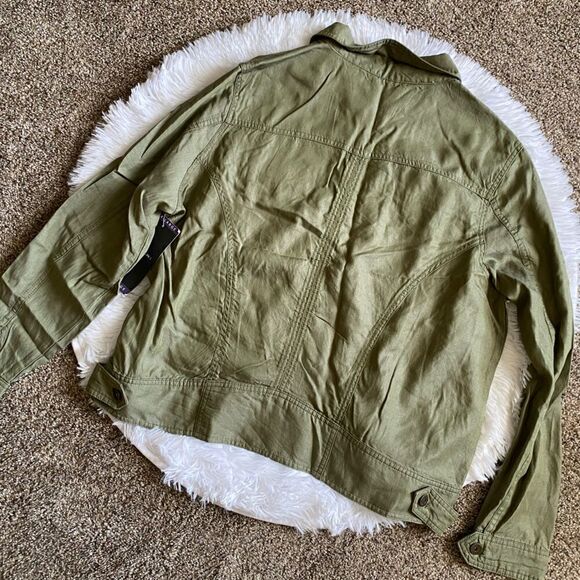 Tahari Olive Green Jacket New Snap Down Front Lyocell Womens Size XXL - Picture 2 of 8
